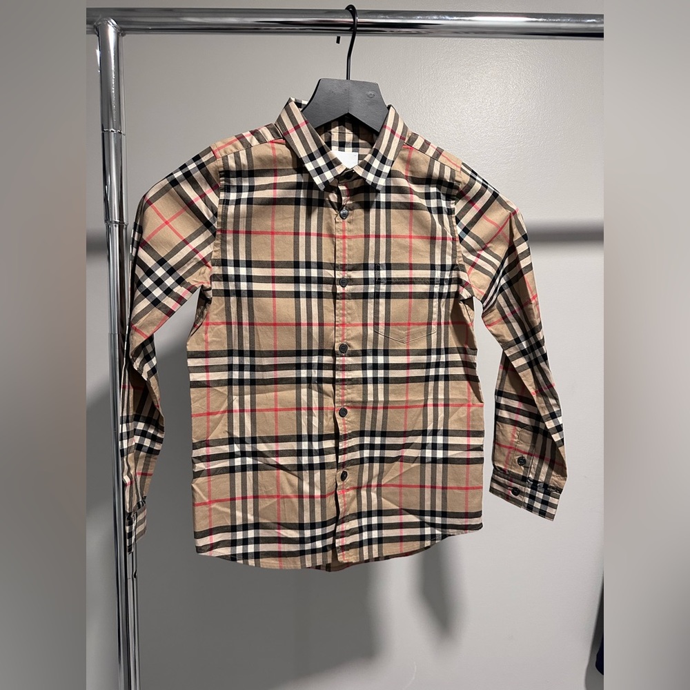 Burberry Check Button Down Size 8